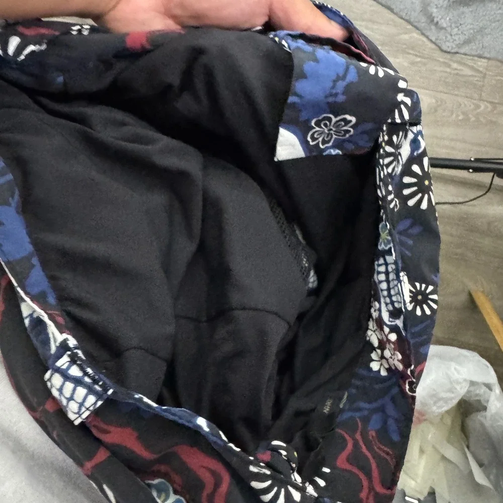 John Varvatos USA Mens Skull Floral Swim Trunks Black Blue Size 31 Board Shorts